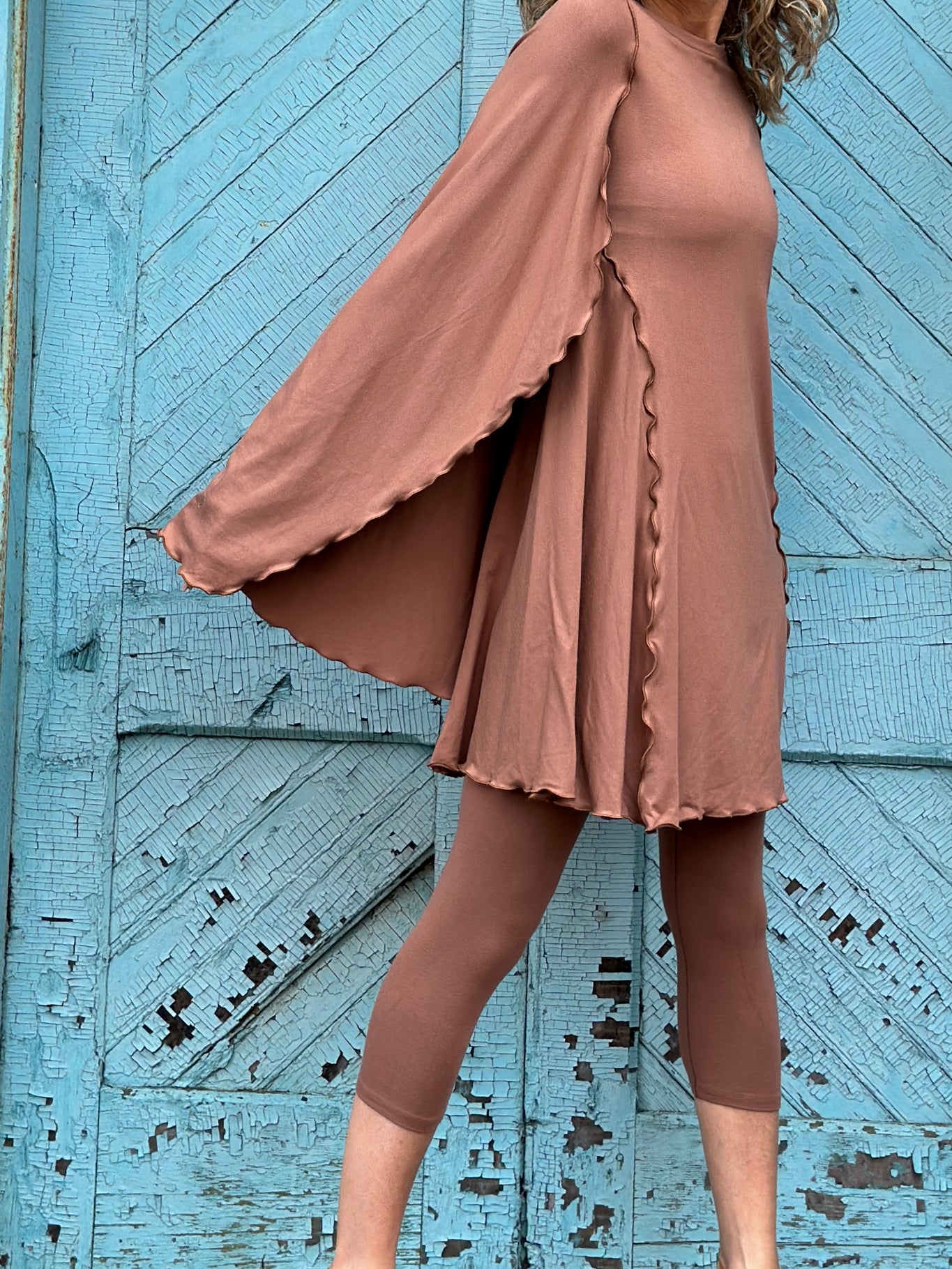 angelrox® dahlin' dress in cedar styled with cedar capri