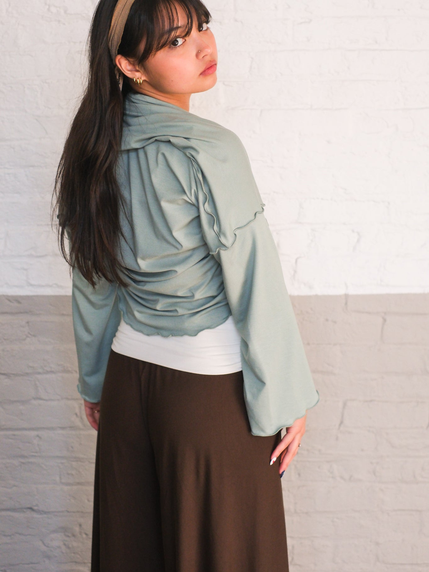 Blusa con mangas verdaderamente acampanadas