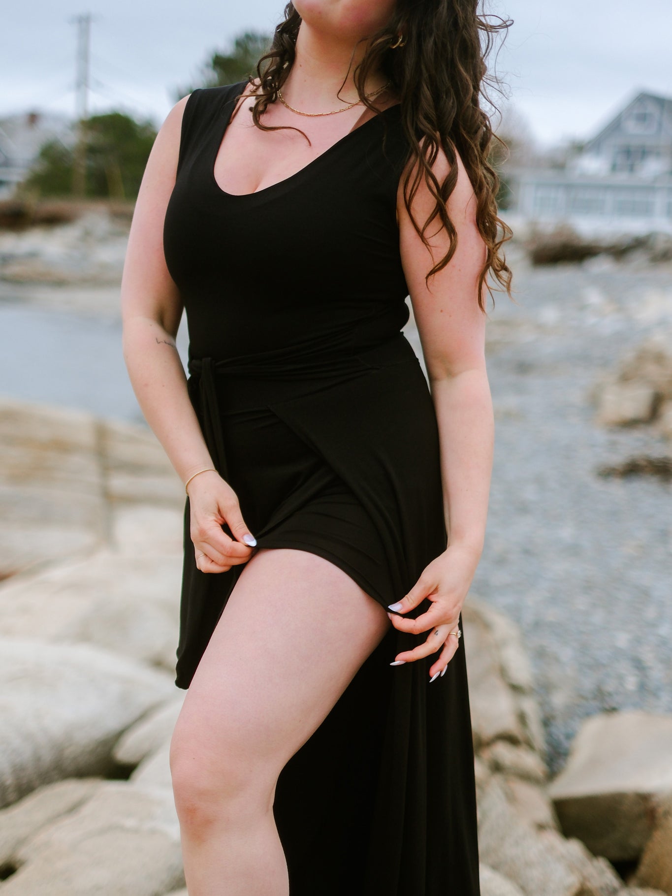 suger® aloha jumpsuit in tissue black