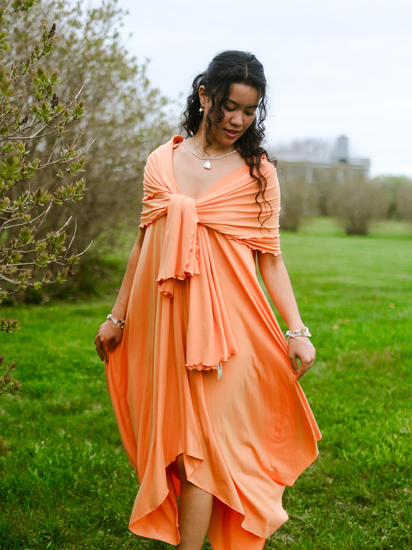 sweet ISLAND flowy midi sundress - one size fits most / tissue peach sweet ISLAND flowy midi sundress - one size fits most / tissue peach