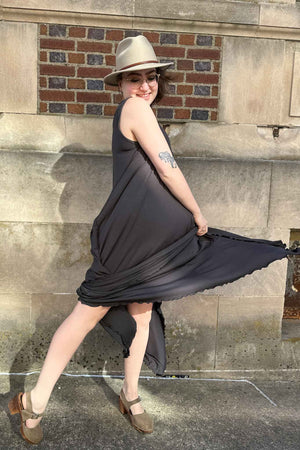 angelrox® dixie dress in tissue dusk and shawl in tissue dusk