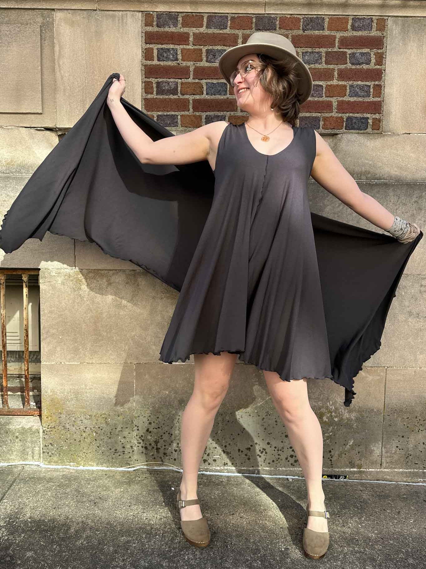 angelrox® dixie dress in tissue dusk and shawl in tissue dusk