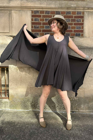angelrox® dixie dress in tissue dusk and shawl in tissue dusk