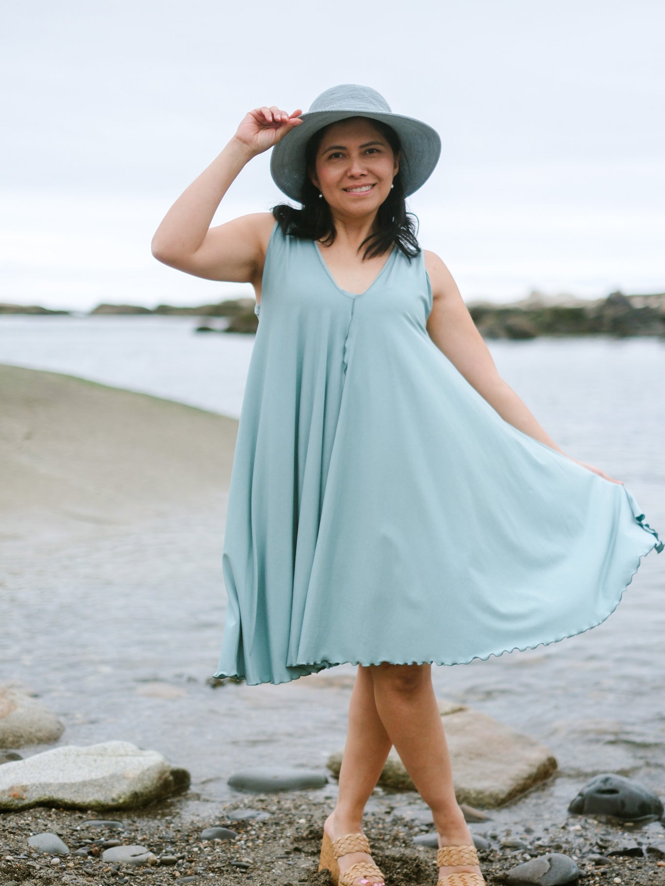 angelrox® dixie dress in tissue sky