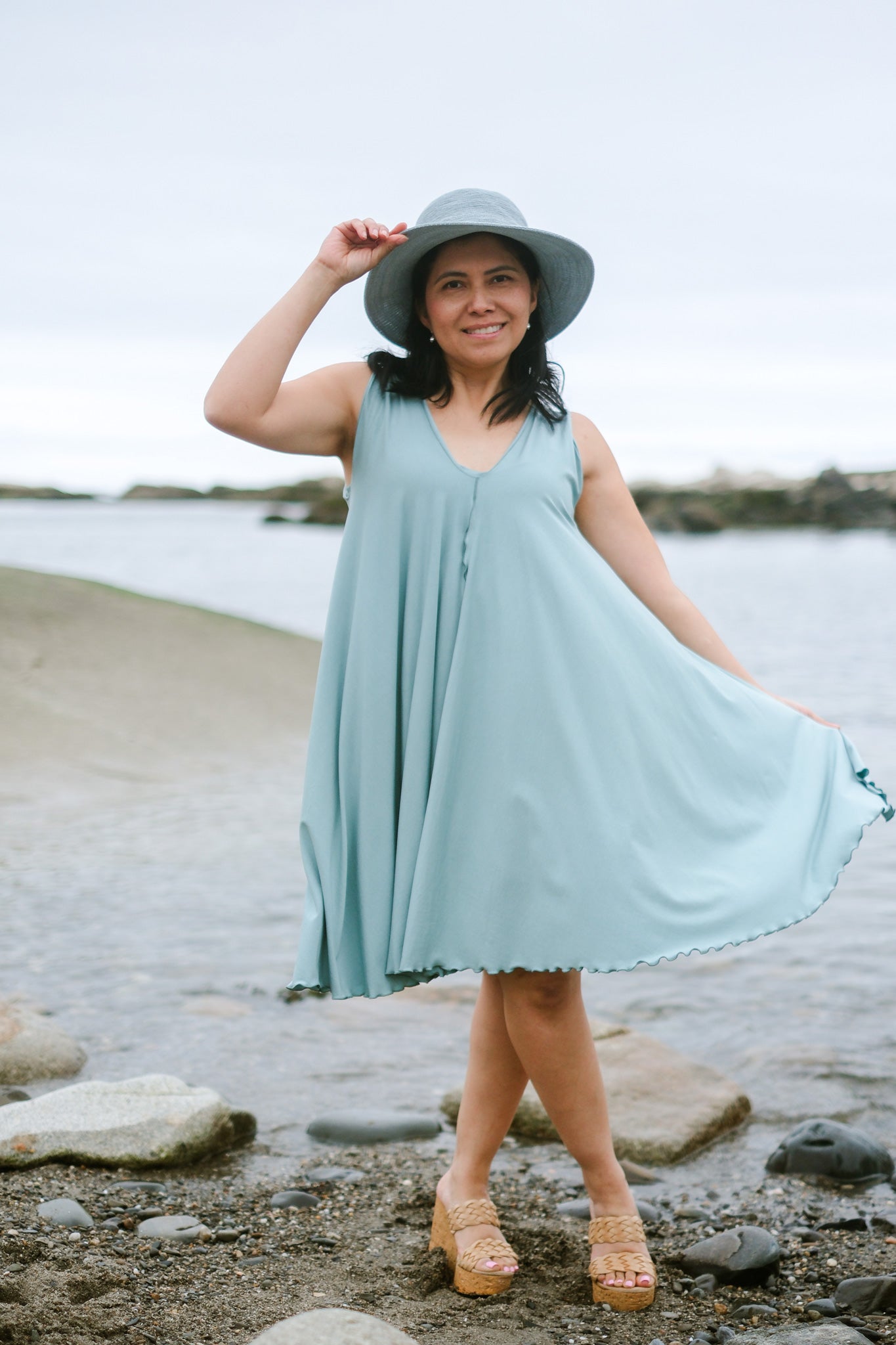 angelrox® dixie dress in tissue sky