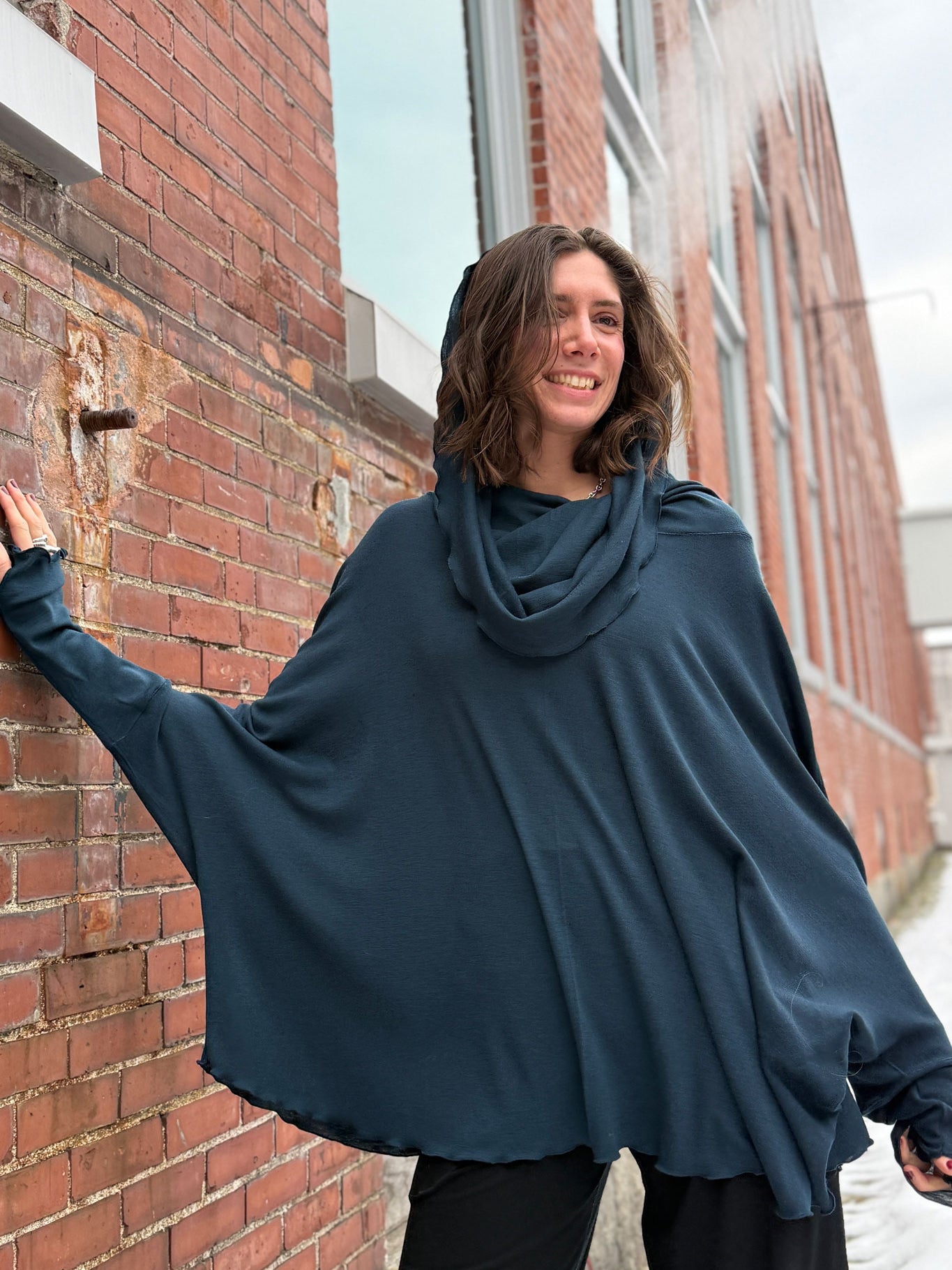 WOOL MOUNTAIN cowl neck tunic