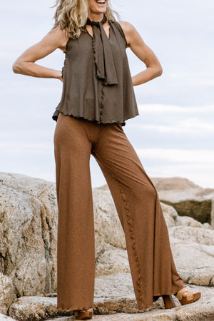 suger® swirlsuit in almond + fir honey tank top