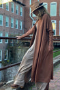 cedar bamboo duster with champagne shimmer farmer layered over a vneck + hug