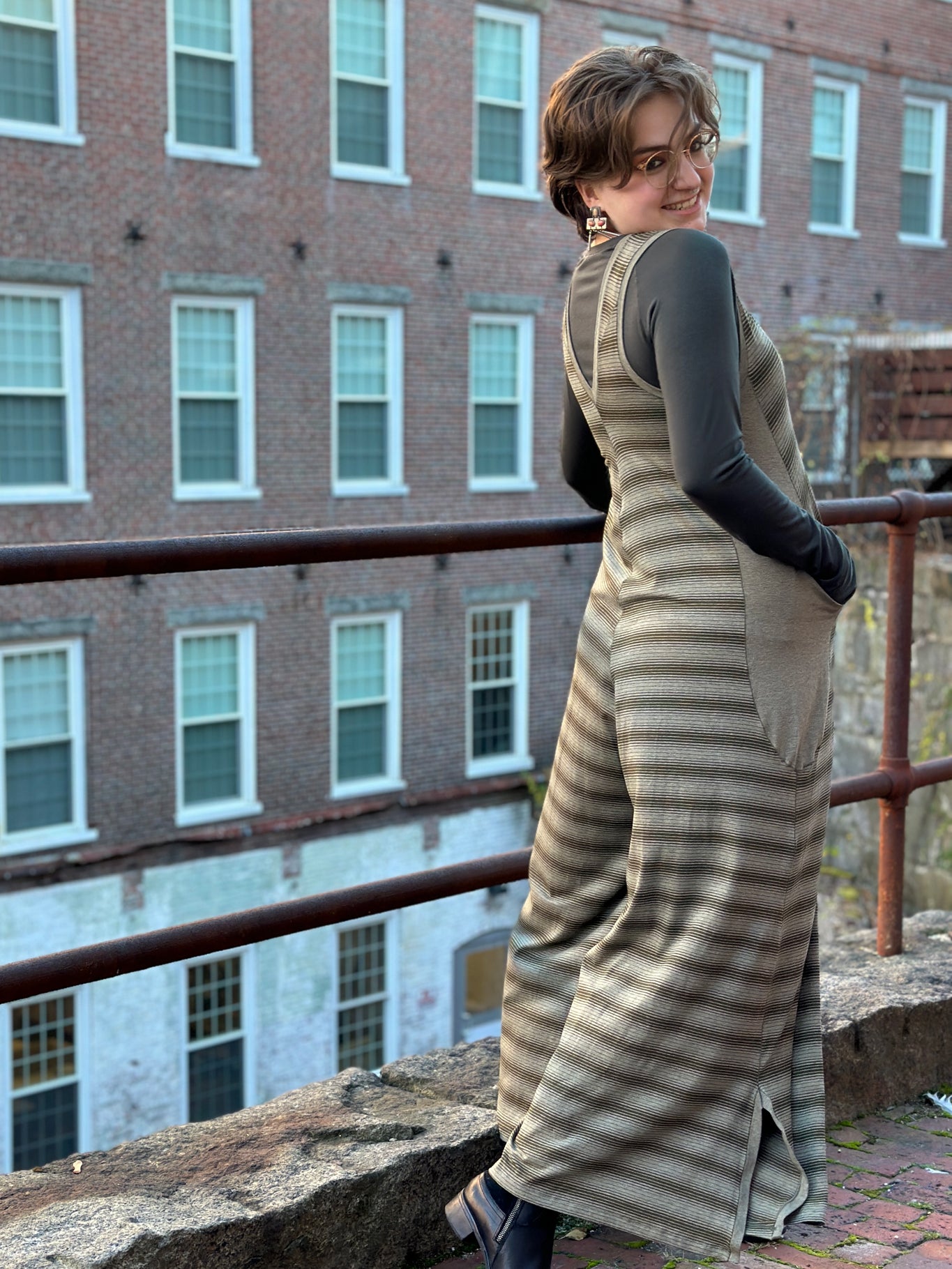 suger farmer jumpsuit in country sage