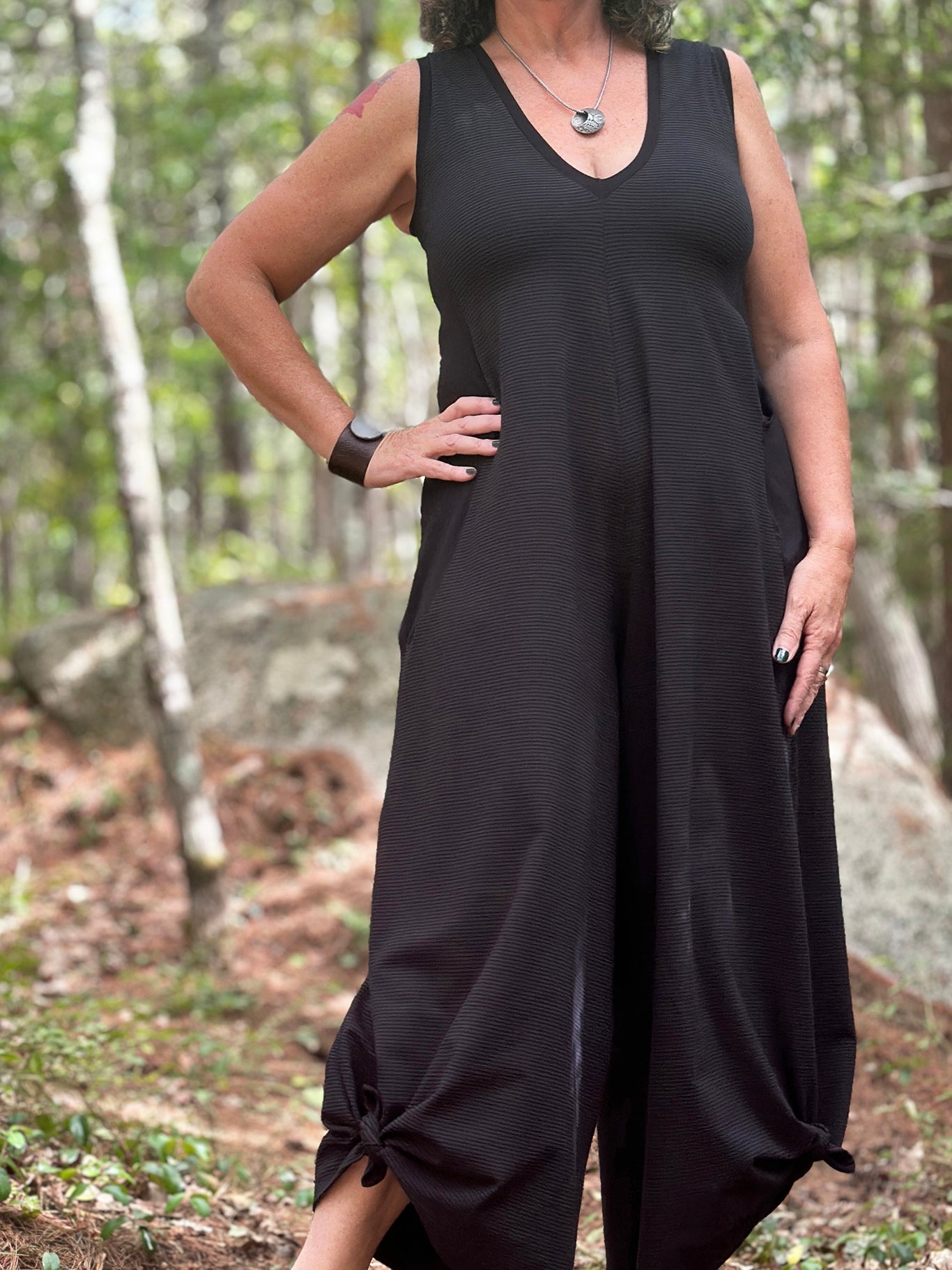 suger farmer jumpsuit in subtle black