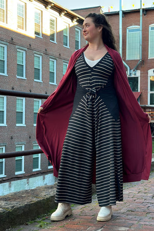 suger farmer jumpsuit in yin with ruby duster