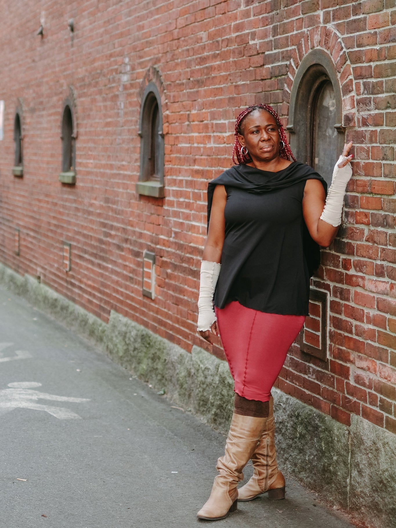 angelrox® pencil skirt in ruby