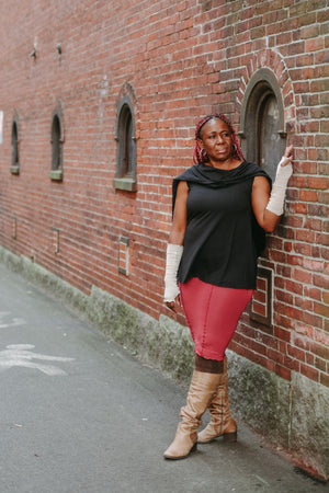 angelrox® pencil skirt in ruby