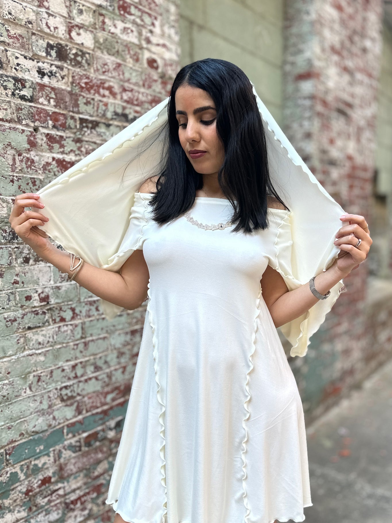 angelrox® dahlin' dress in milk