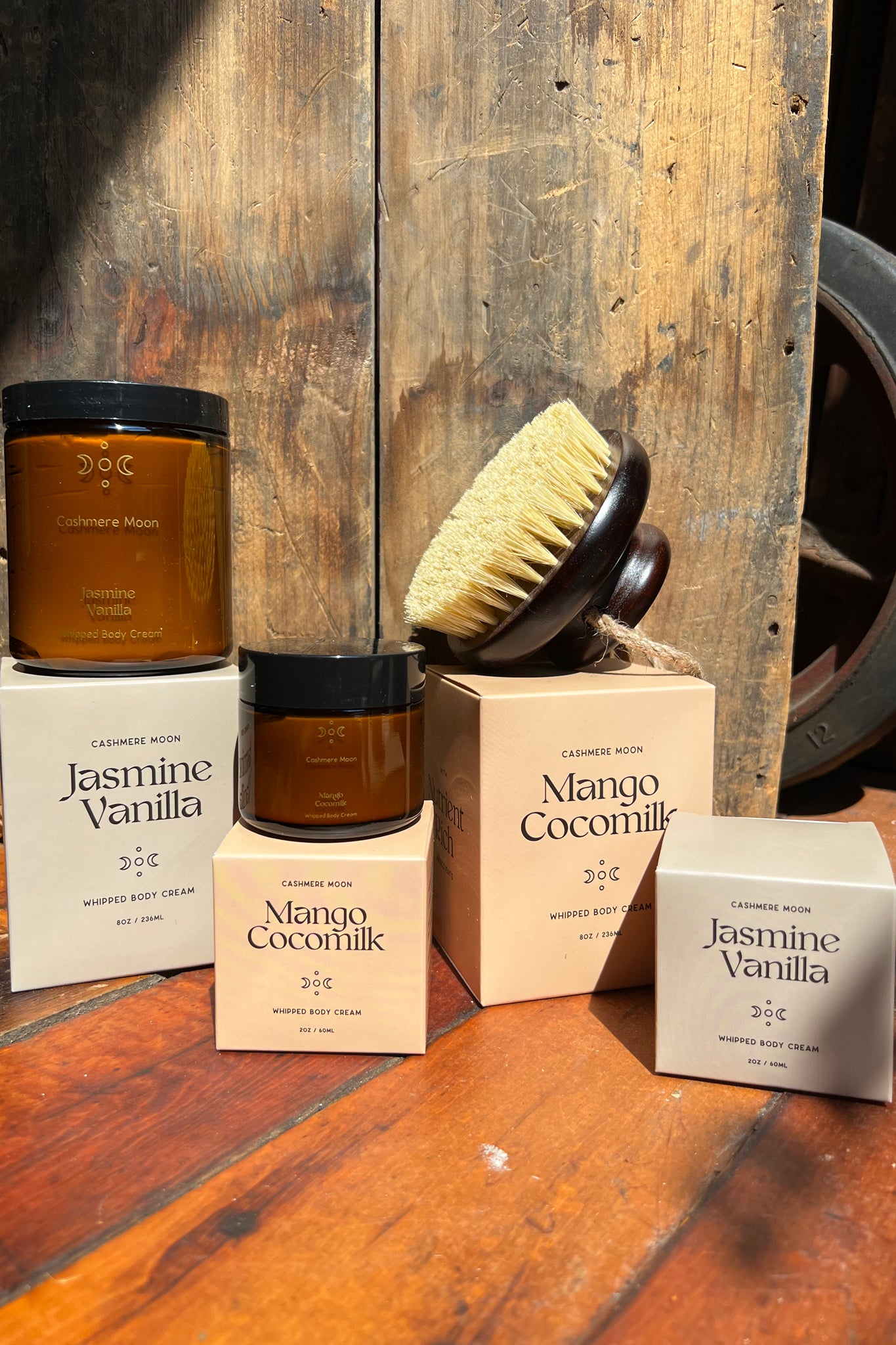 whipped body cream in scents jasmine vanilla and mango cocomilk