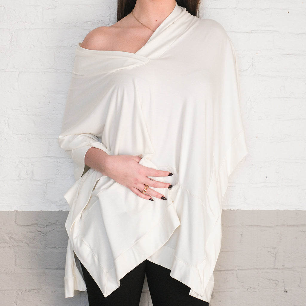 milk bamboo frida poncho top