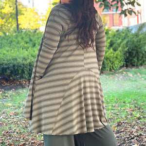 riding coat jacket in country stripe back view