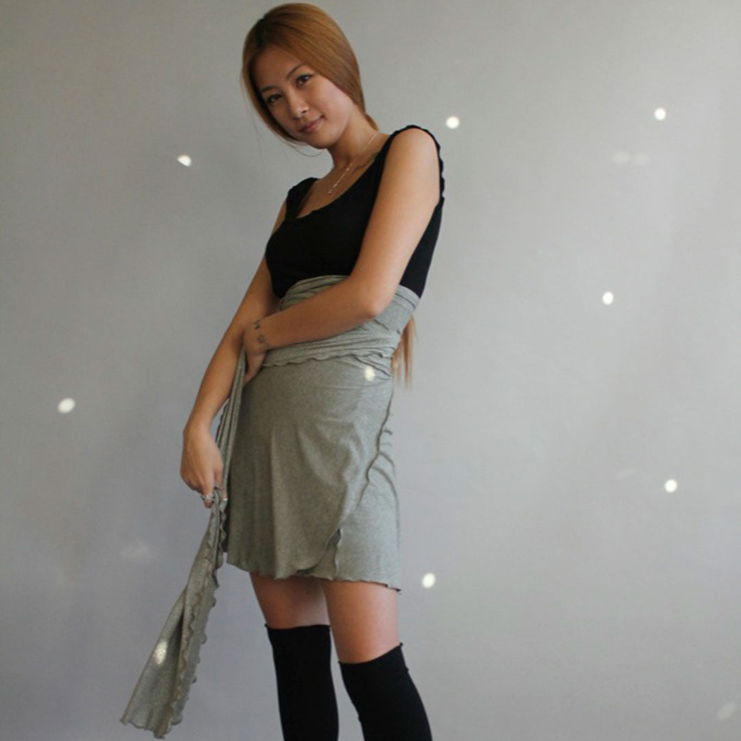 wrap dress in champagne