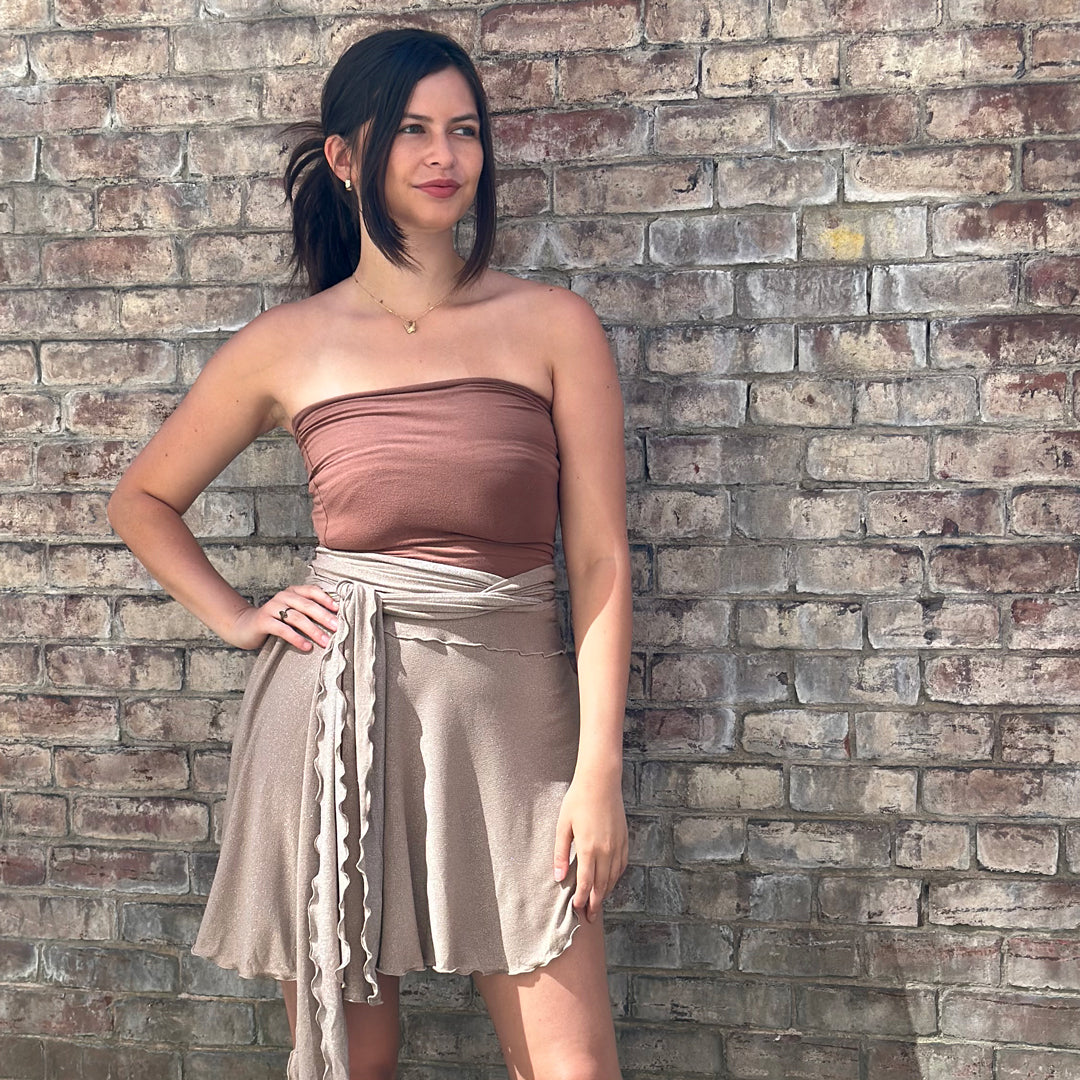 cedar pinup with champagne shimmer girly wrap