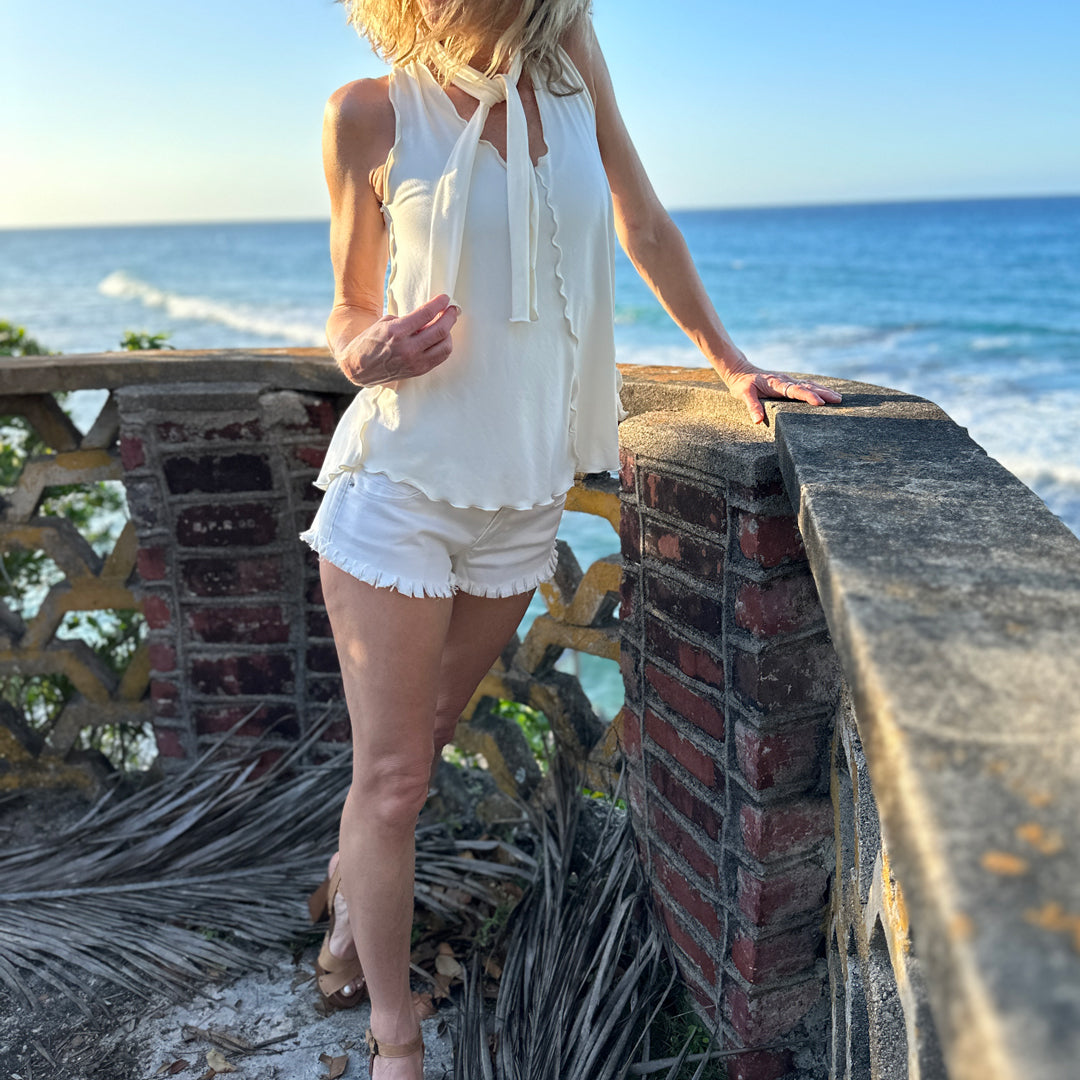 suger® honey tank top in milk