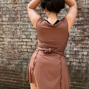 angelrox® dahlin' dress in cedar tied in the back