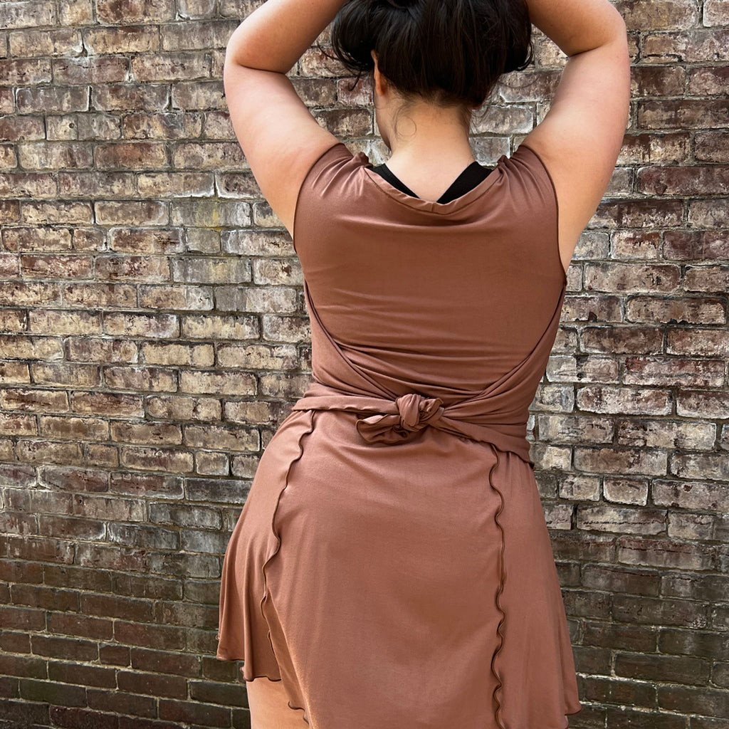 angelrox® dahlin' dress in cedar tied in the back