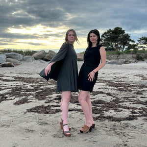 angelrox® dahlin' dress on two models in fir + black 