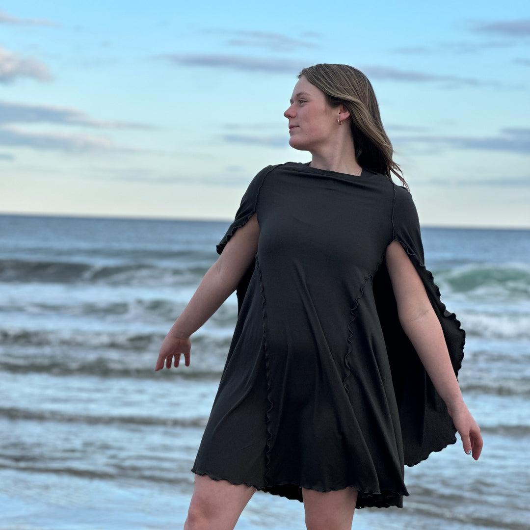 angelrox® dahlin' dress in fir on a size cloud model