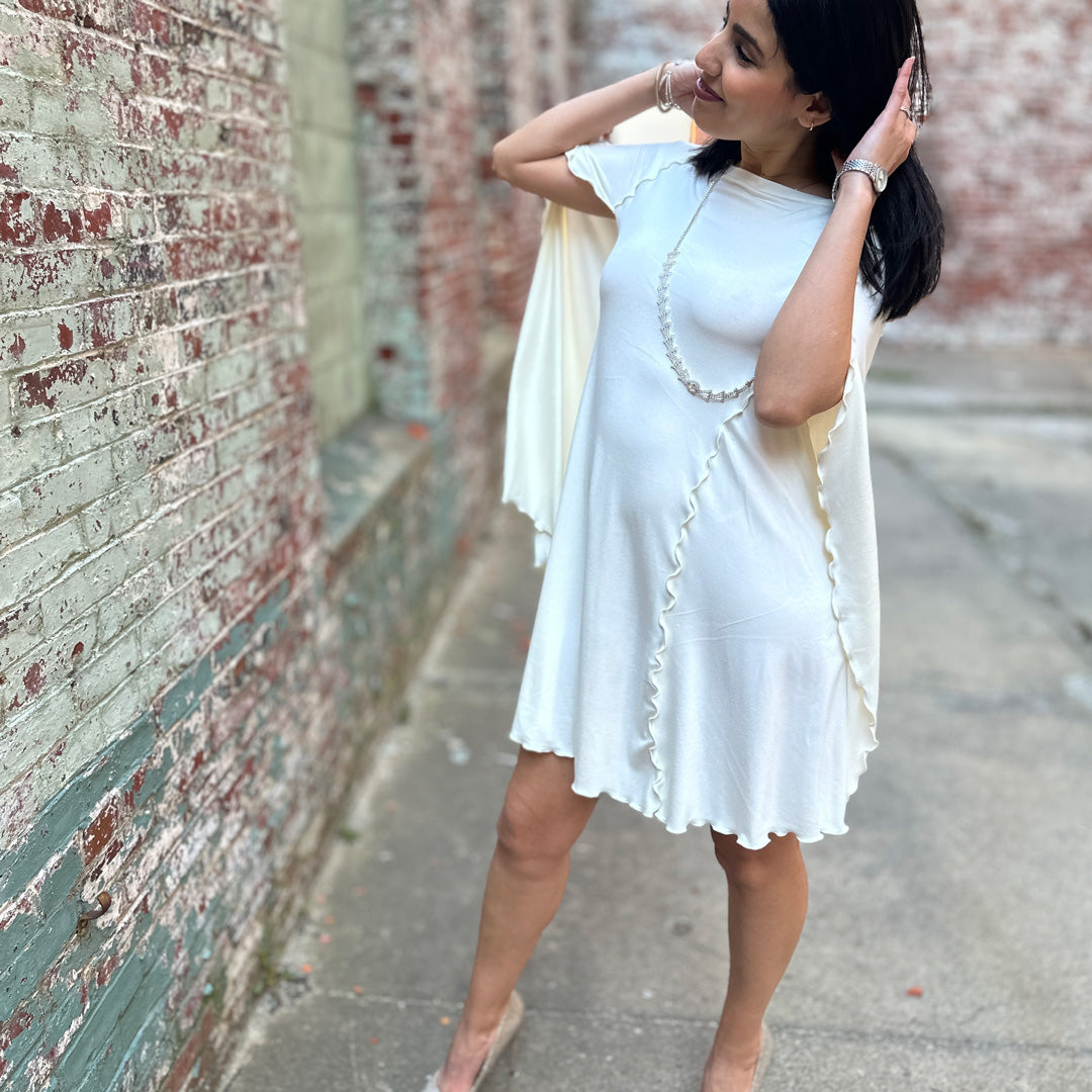 angelrox® dahlin' dress in milk