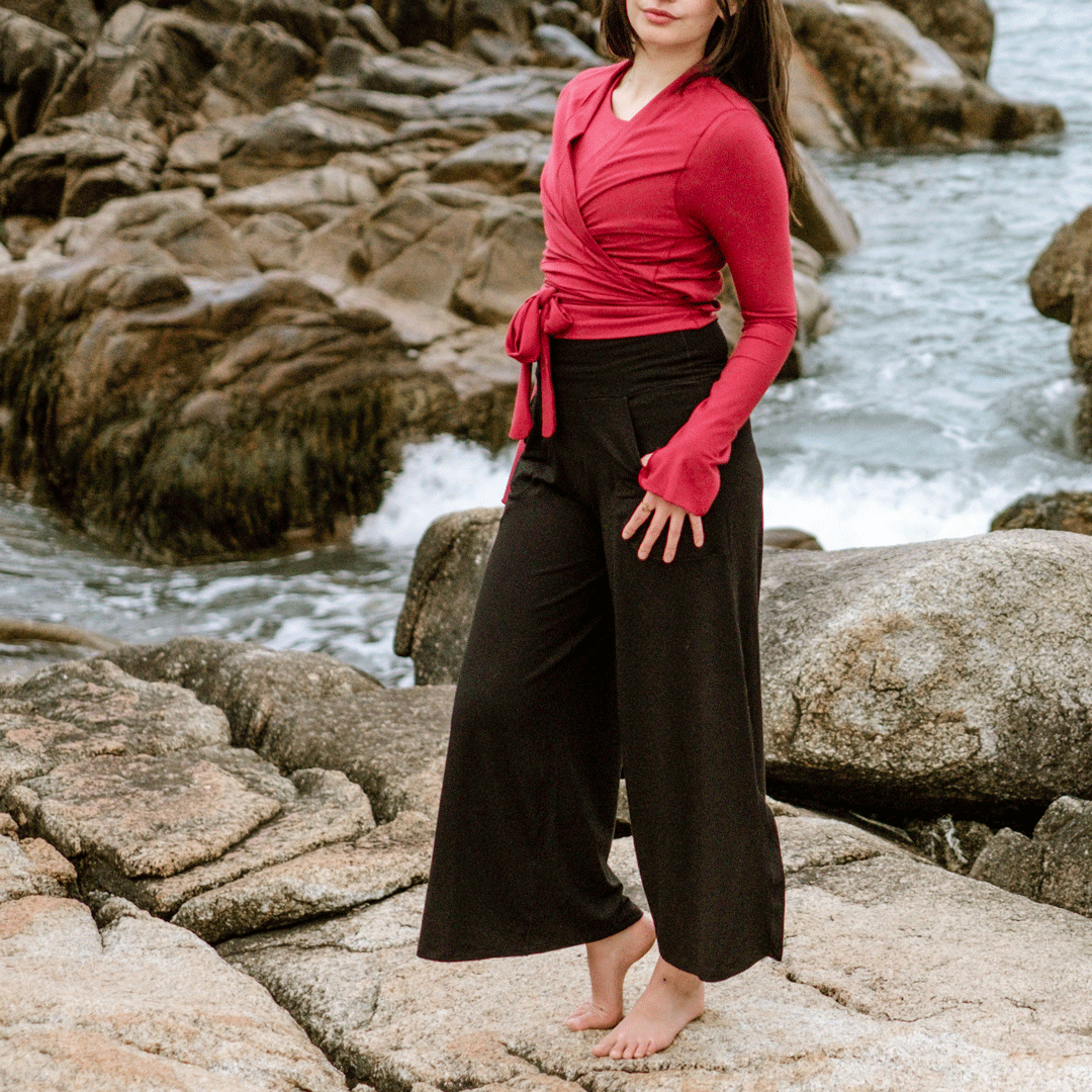 rappa jacket in ruby + black harlow