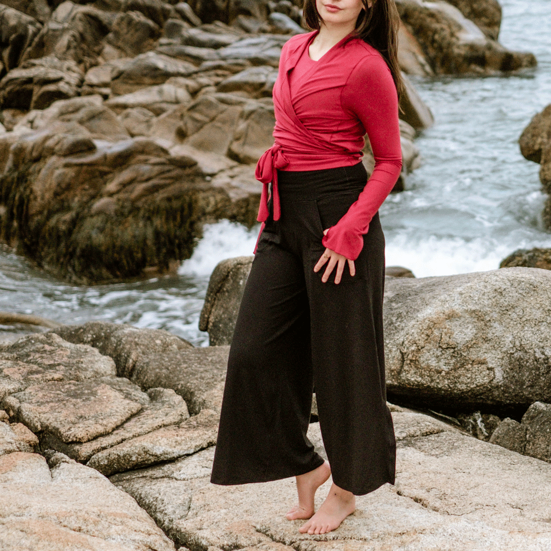 rappa jacket in ruby + black harlow