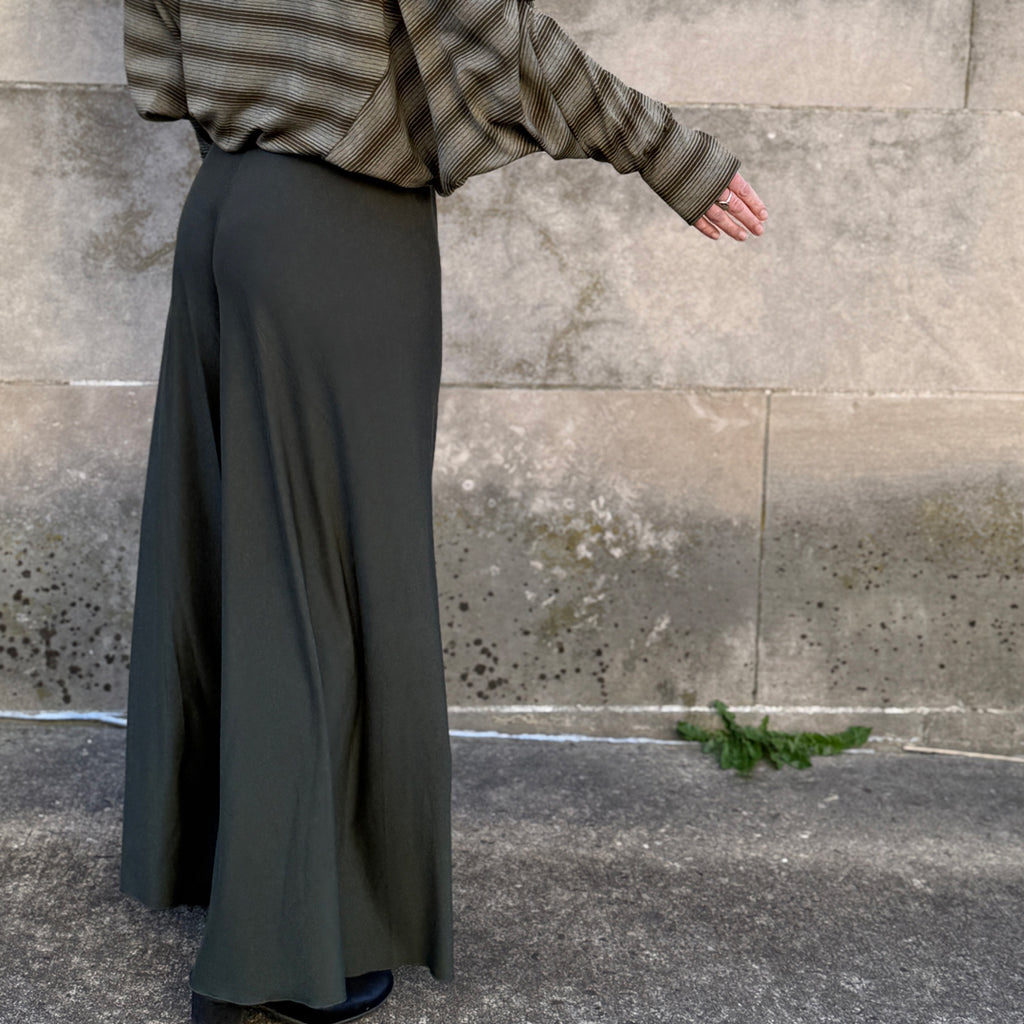 palazzo pants in pine with beachcomber hoodie in country stripe