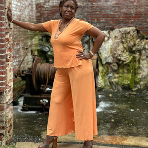 palazzo + sola t in tissue peach