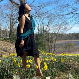 angelrox® dixie dress in tissue black with loop in tissue cove