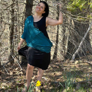 angelrox® dixie dress in tissue black with loop in tissue cove