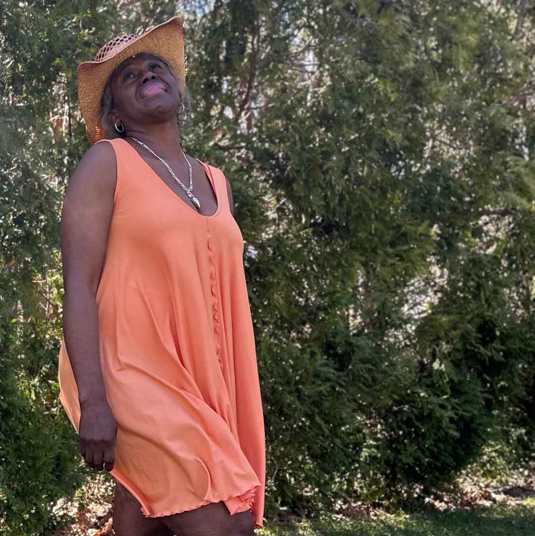 angelrox® dixie dress in tissue peach