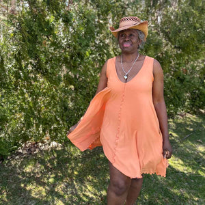 angelrox® dixie dress in tissue peach