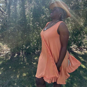 angelrox® dixie dress in tissue peach