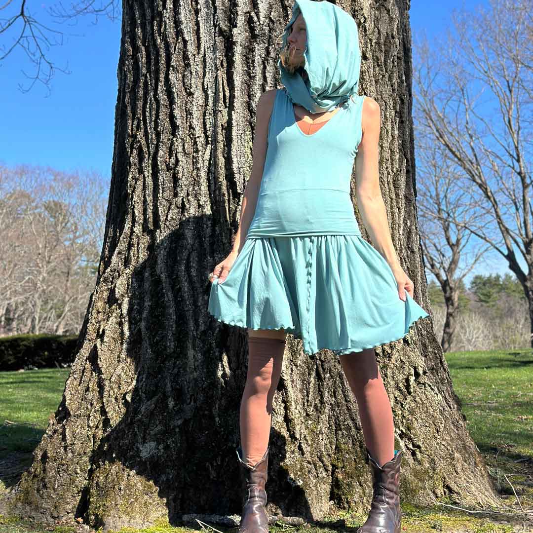 angelrox® dixie dress in tissue sky with loop in tissue sky