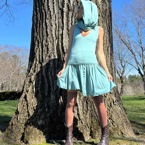 angelrox® dixie dress in tissue sky with loop in tissue sky