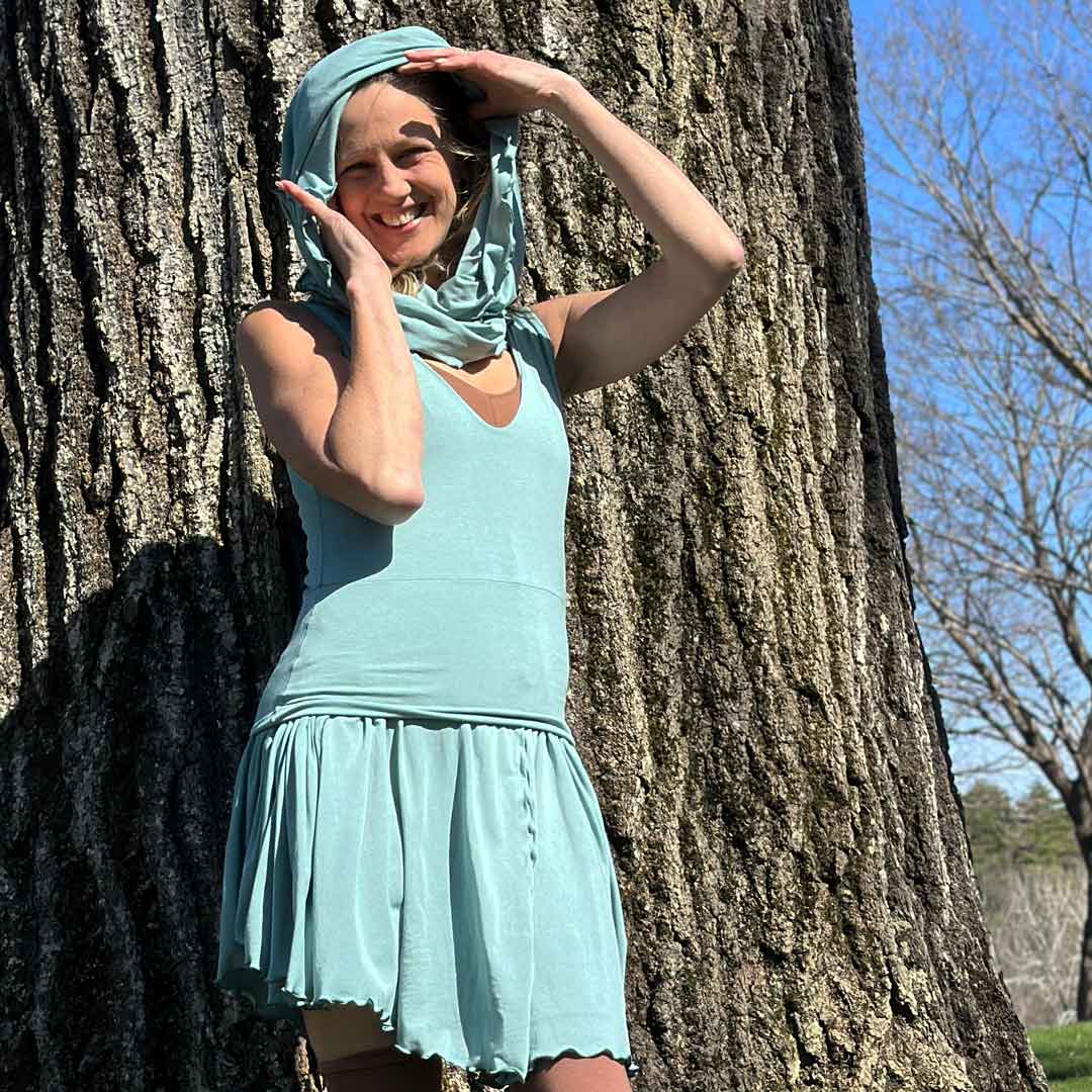 angelrox® dixie dress in tissue sky with loop in tissue sky