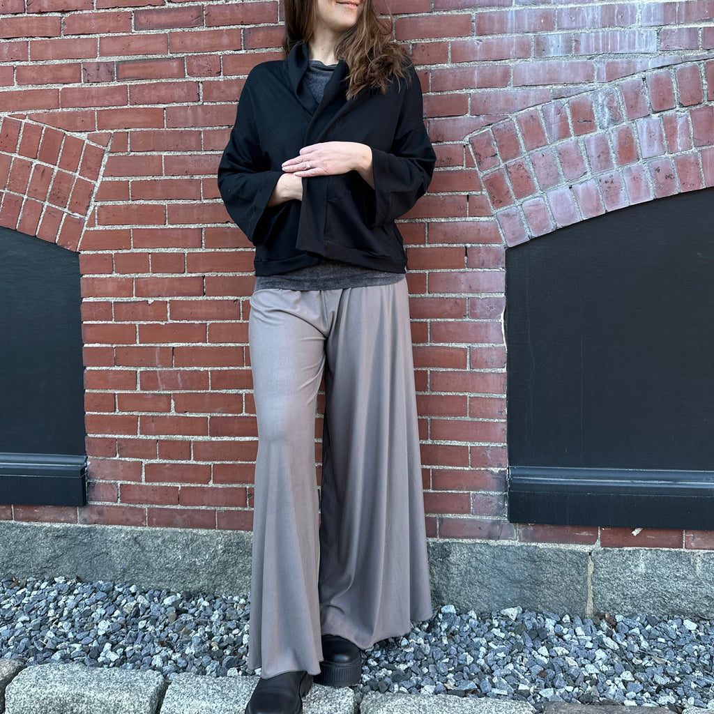 palazzo pants in folk with doris blazer in black