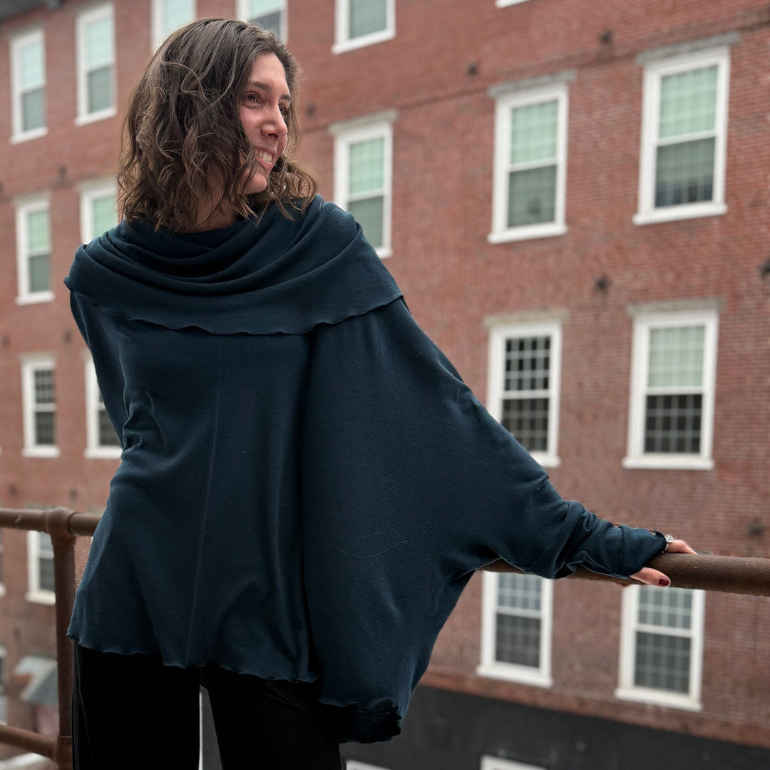 WOOL MOUNTAIN cowl neck tunic