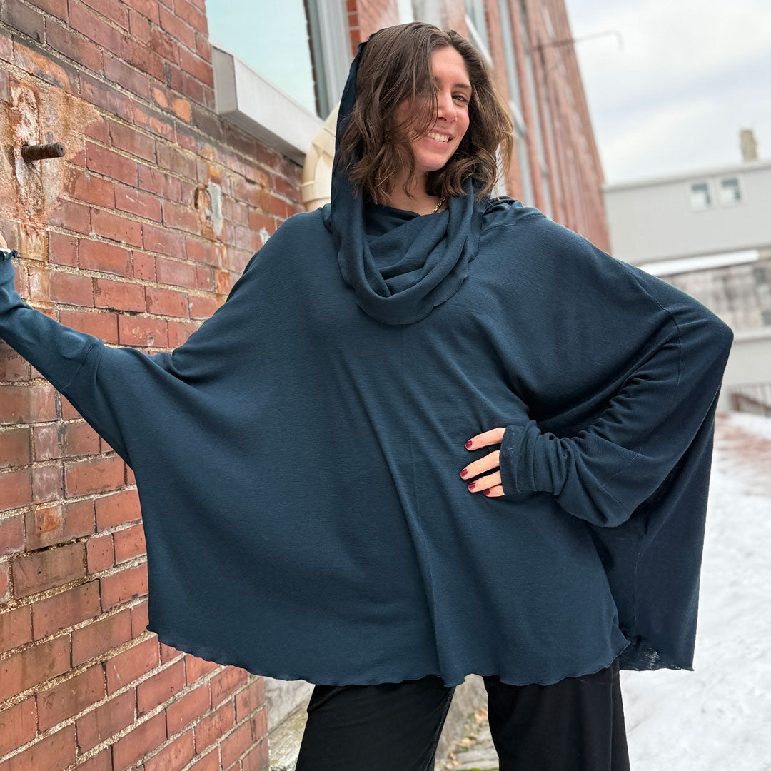 WOOL MOUNTAIN cowl neck tunic