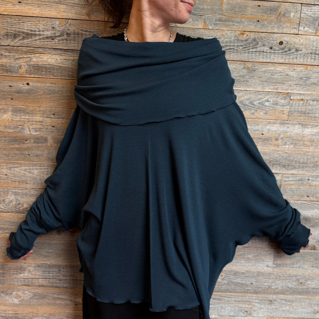 WOOL MOUNTAIN cowl neck tunic