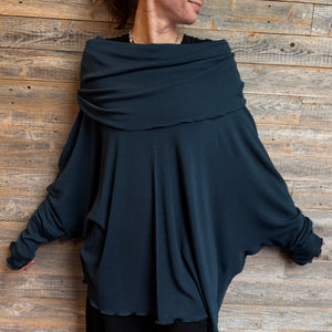 WOOL MOUNTAIN cowl neck tunic