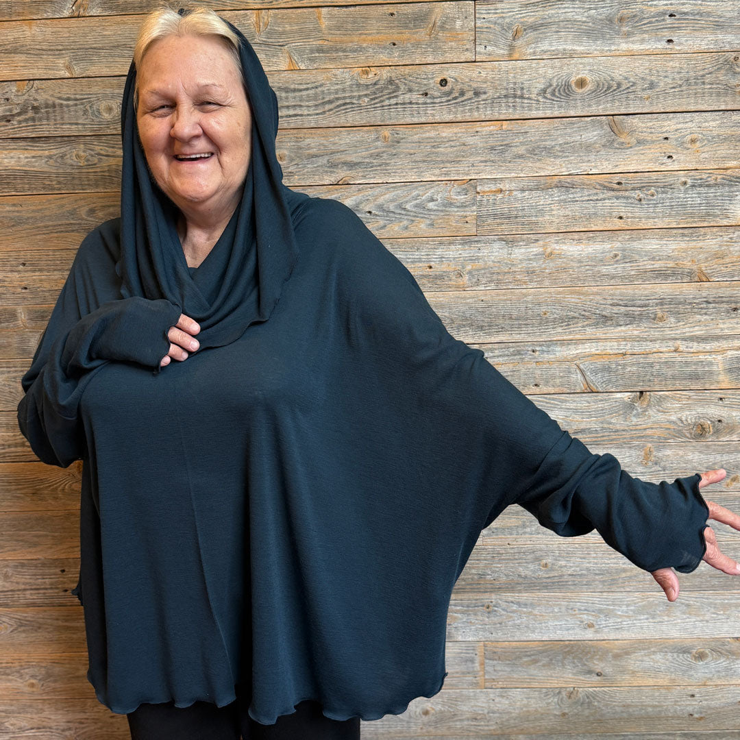 WOOL MOUNTAIN cowl neck tunic