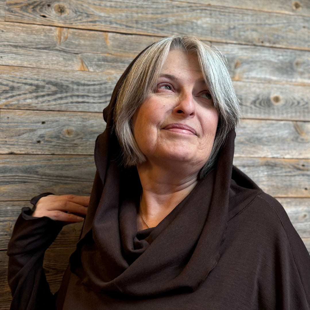 WOOL MOUNTAIN cowl neck tunic