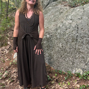 suger farmer jumpsuit in woodland with sable aria sleeves