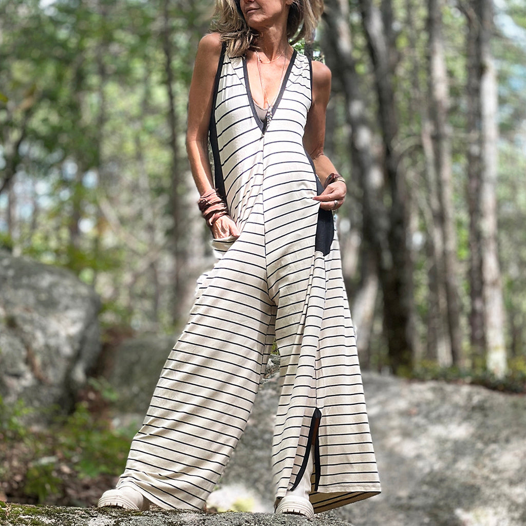 suger farmer jumpsuit in yang stripe